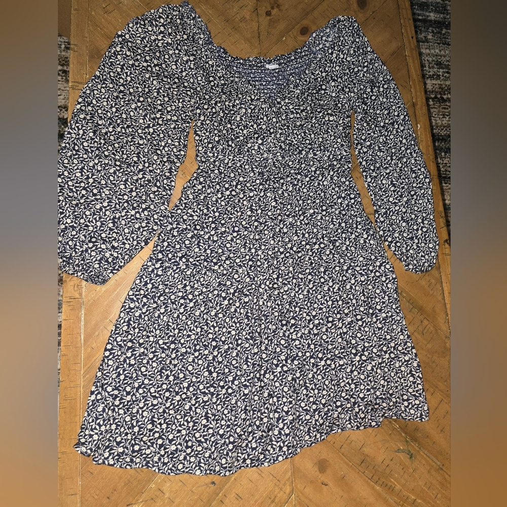 Old Navy Blue and White Bishop Sleeve Sundress